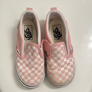 Vans Pink and White Checkered Sneakers